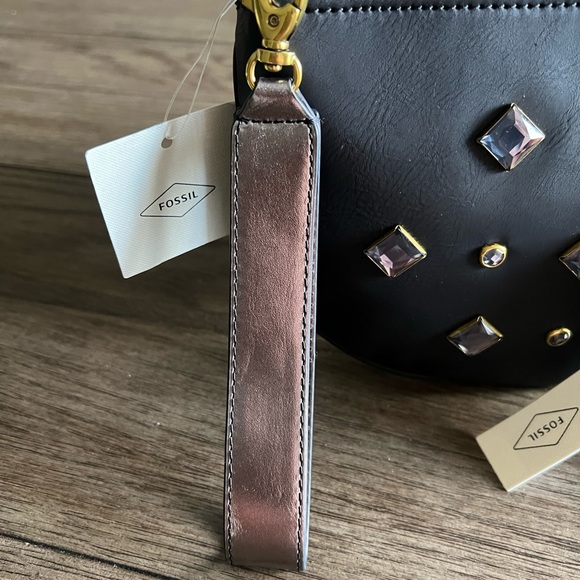 Fossil Black Crossbody Bag with Geometric Studs - Picture 14 of 16